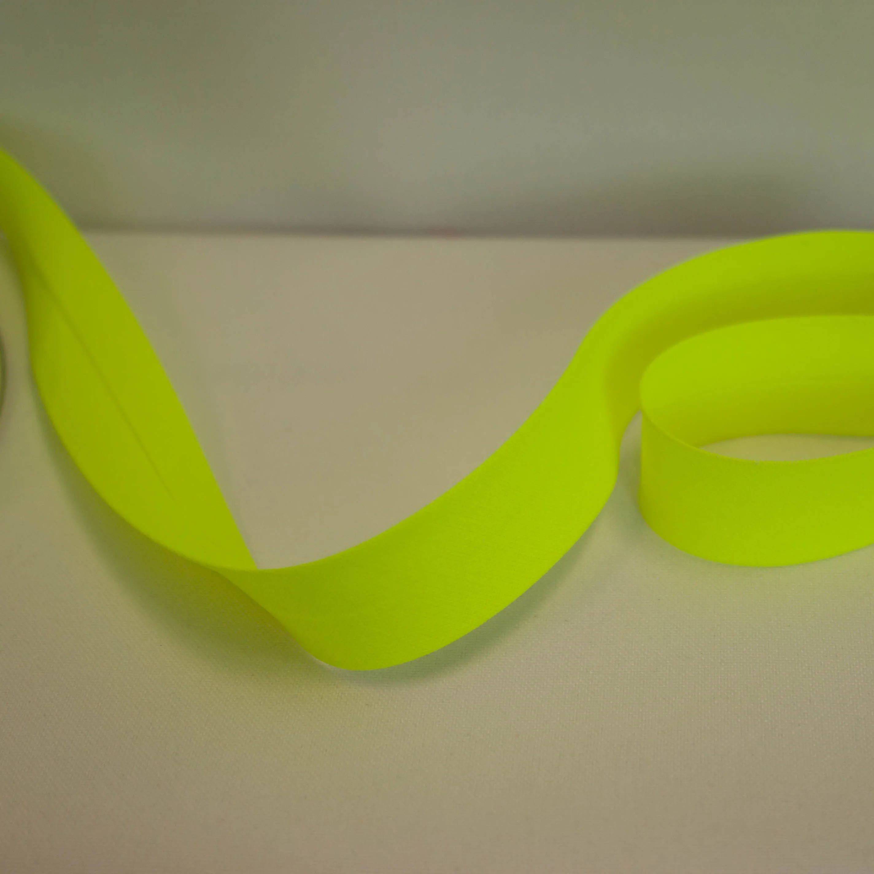 Biais - polyester - katoen 2 cm - neon geel